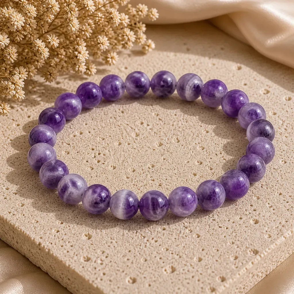 Bracelet  Améthyste Naturel (4 mm, Taille 1 : 14 à 16 cm)